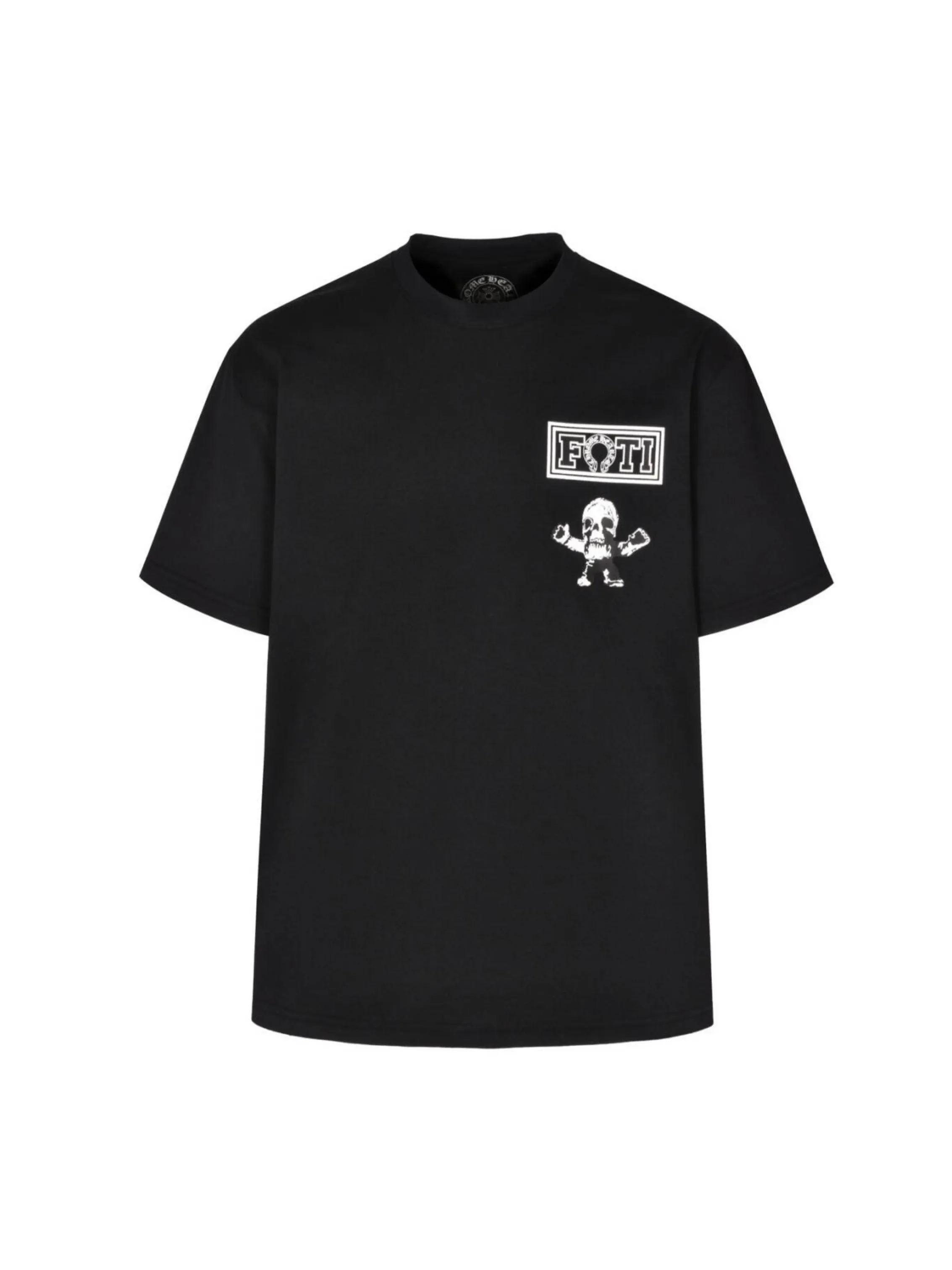 🅿️170 CHORME HEARTS CH FOTI co-branded skull short-sleeved T-shirt. The original version was purchased at a New York counter for NT$4,000. It is custom-made with 230g pure cotton fabric with the same zp. The printing is made of film opening and screen printing. In order to achieve the same consistency as the original version, the nine-square grid skull on the back was individually debugged seven times on the film version. The original loose version has not been cut, and the details of customized accessories are Size: XS-L
